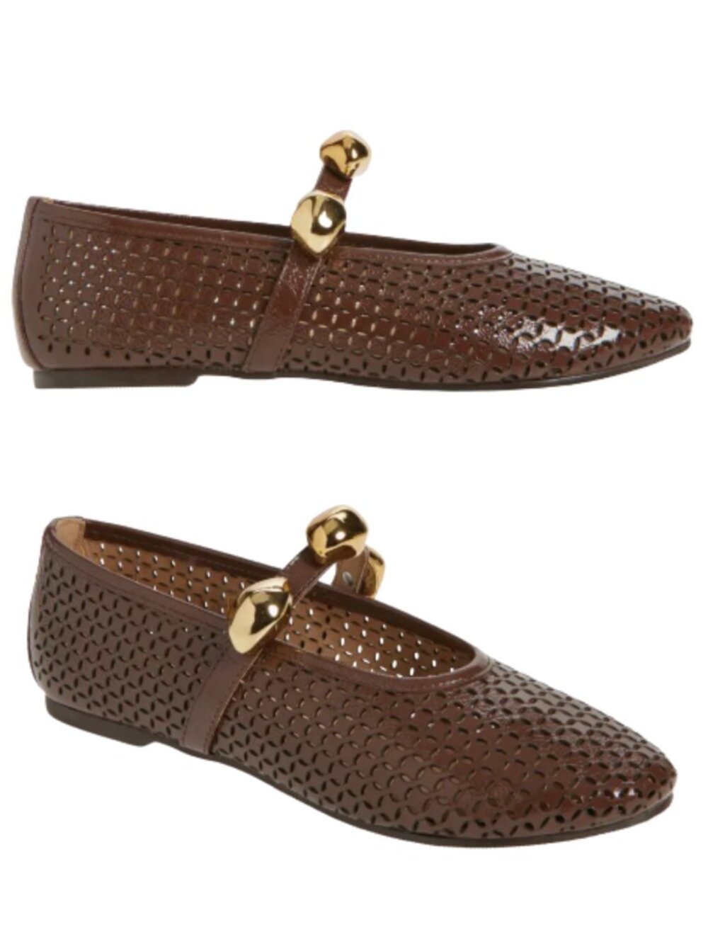 KOKO + PALENKI Brown Leather Shia Mary Jane Flat